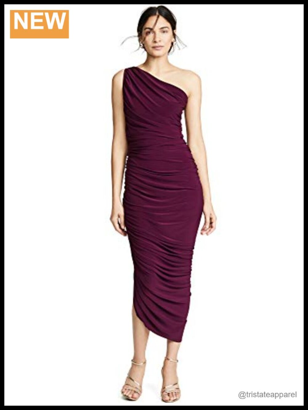 Norma Kamali Women's Diana Gown One Shoulder Midi Dress